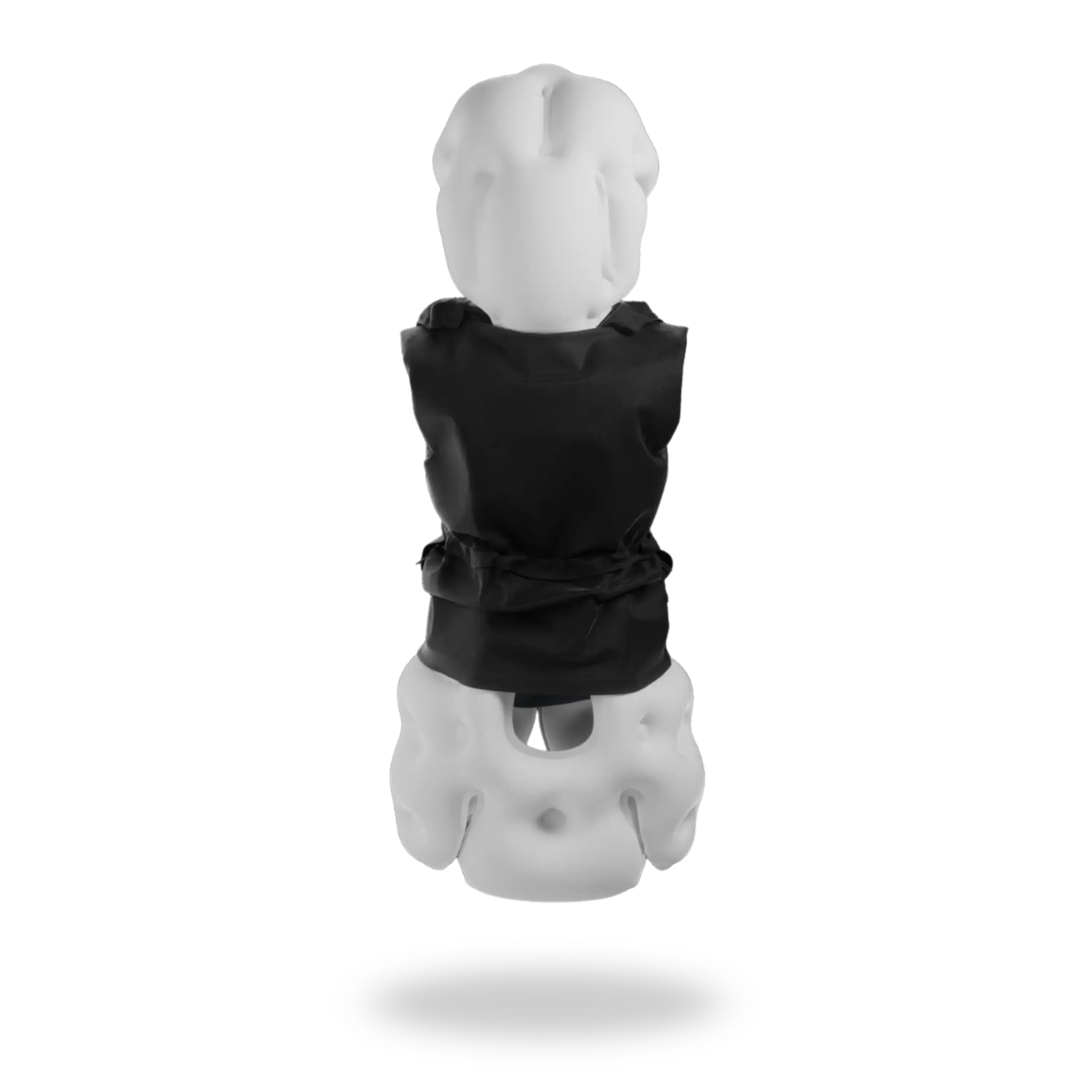 Back view of Chutex Elder vest with airbag deployed, made in France safety wearable