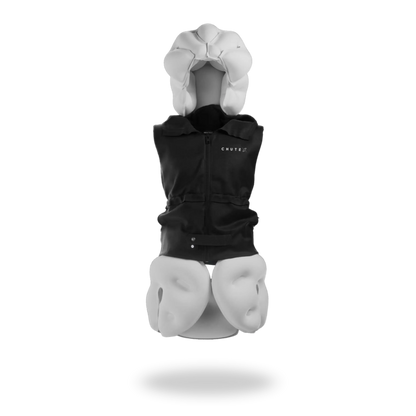 Angle view of Chutex airbag vest Elder, fall detection and protection, made in France